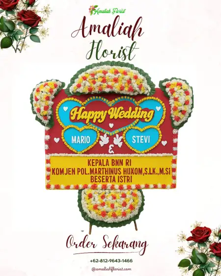 Papan Bunga Pernikahan Jati Sari